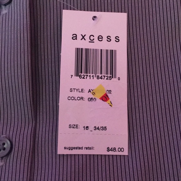 Axcess Men’s Long Sleeve Grey Dress Shirt 16 - Picture 6 of 8